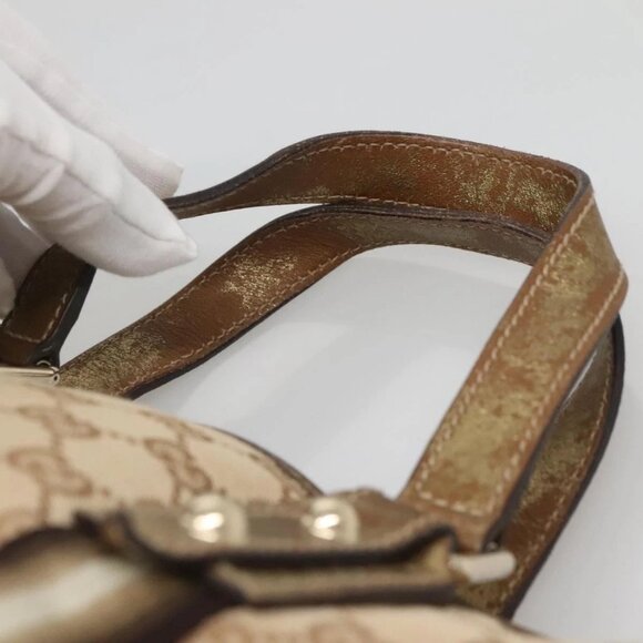 GUCCI GG Canvas Hand Bag Beige Gold 139261 Auth ep10747 - Picture 9 of 16